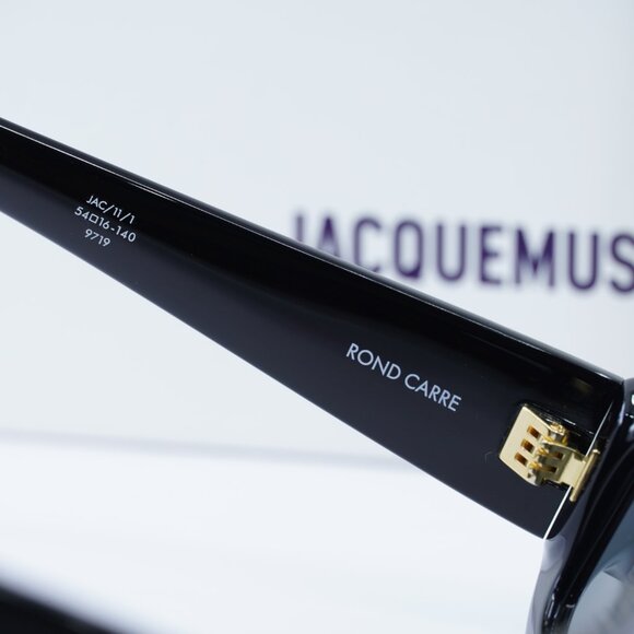 Jacquemus ROND CARRE JAC/11 C1 Rectangle Sunglasses - Shiny Black\Grey - Picture 7 of 10